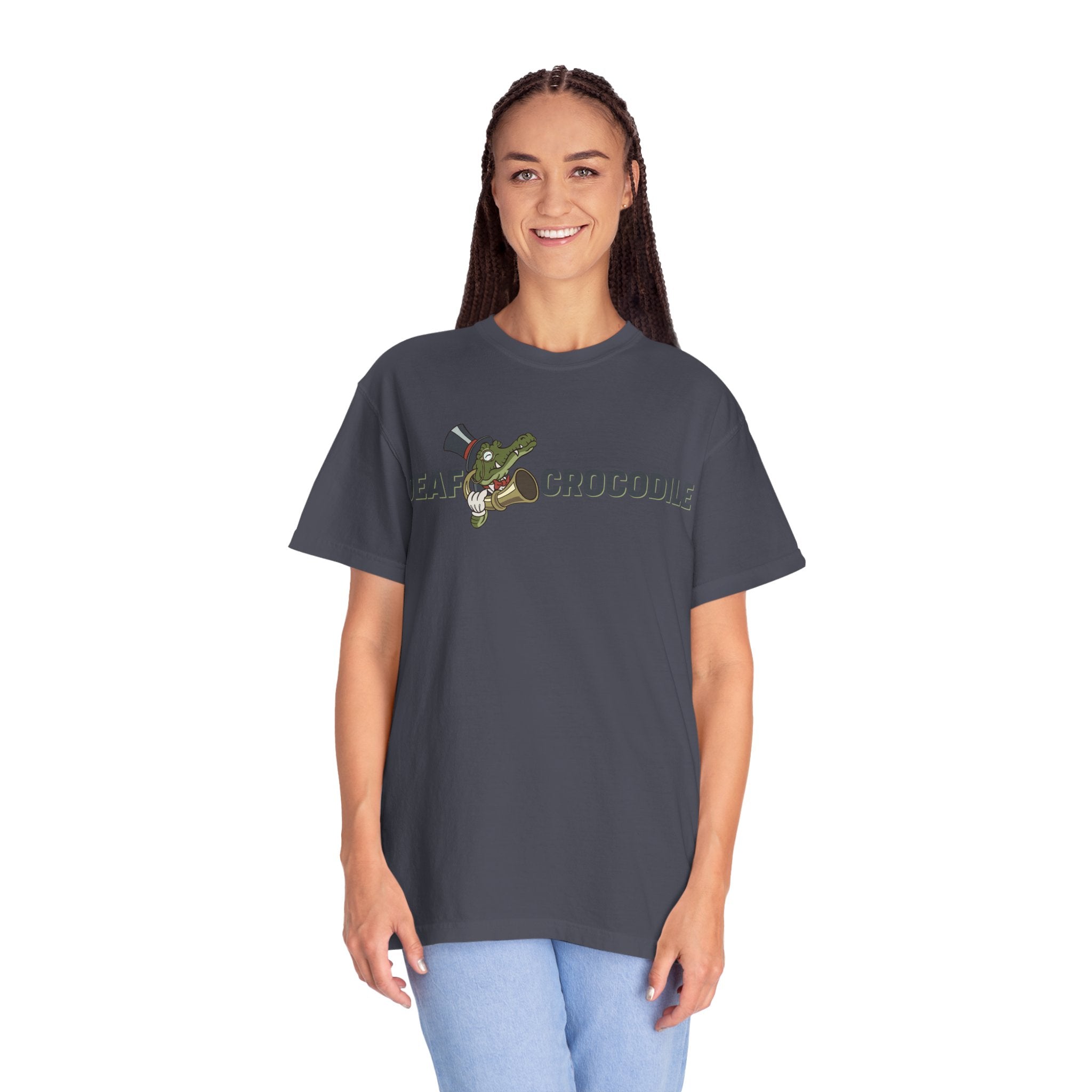 Deaf Crocodile T-Shirt (style B: Full Logo)