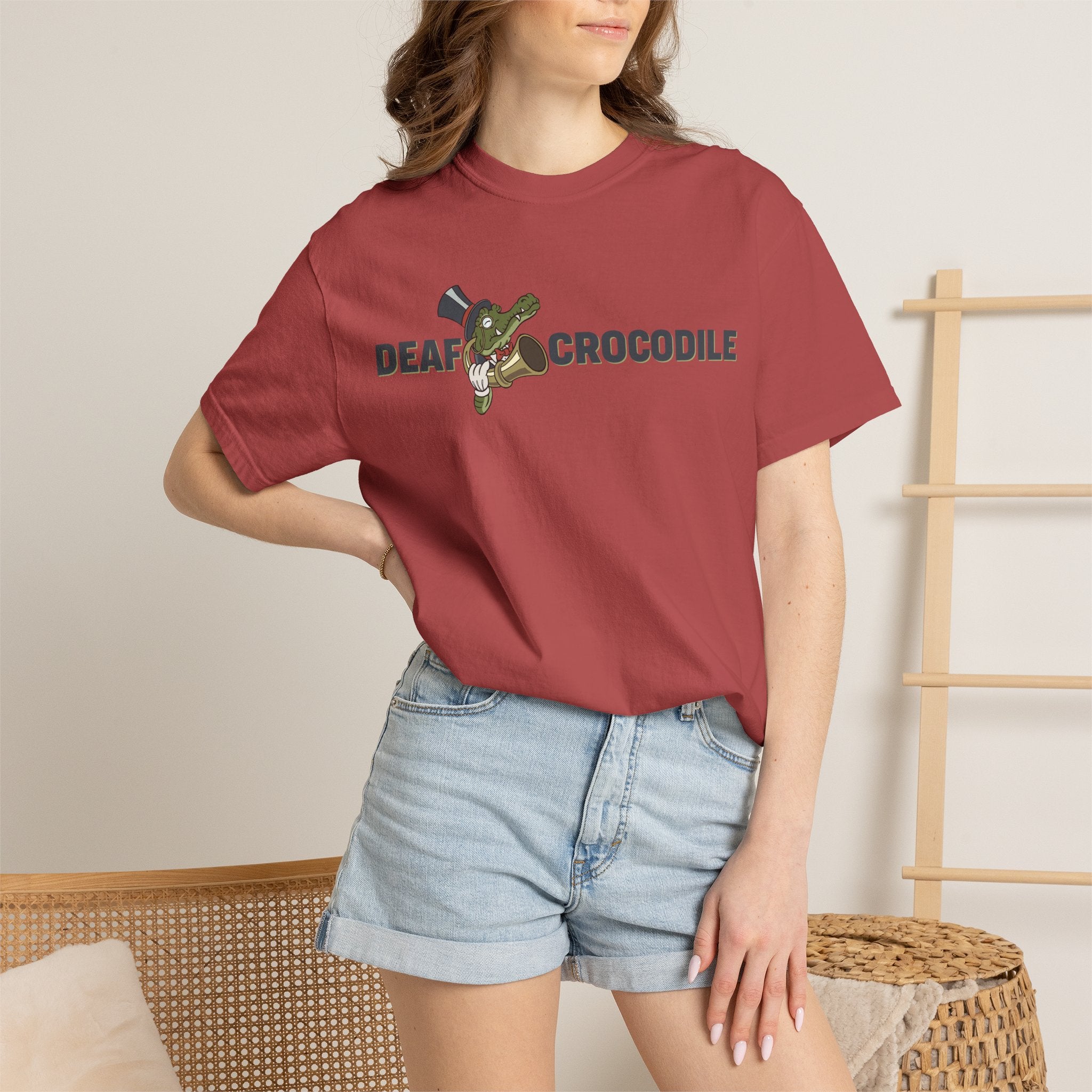 Deaf Crocodile T-Shirt (style B: Full Logo)