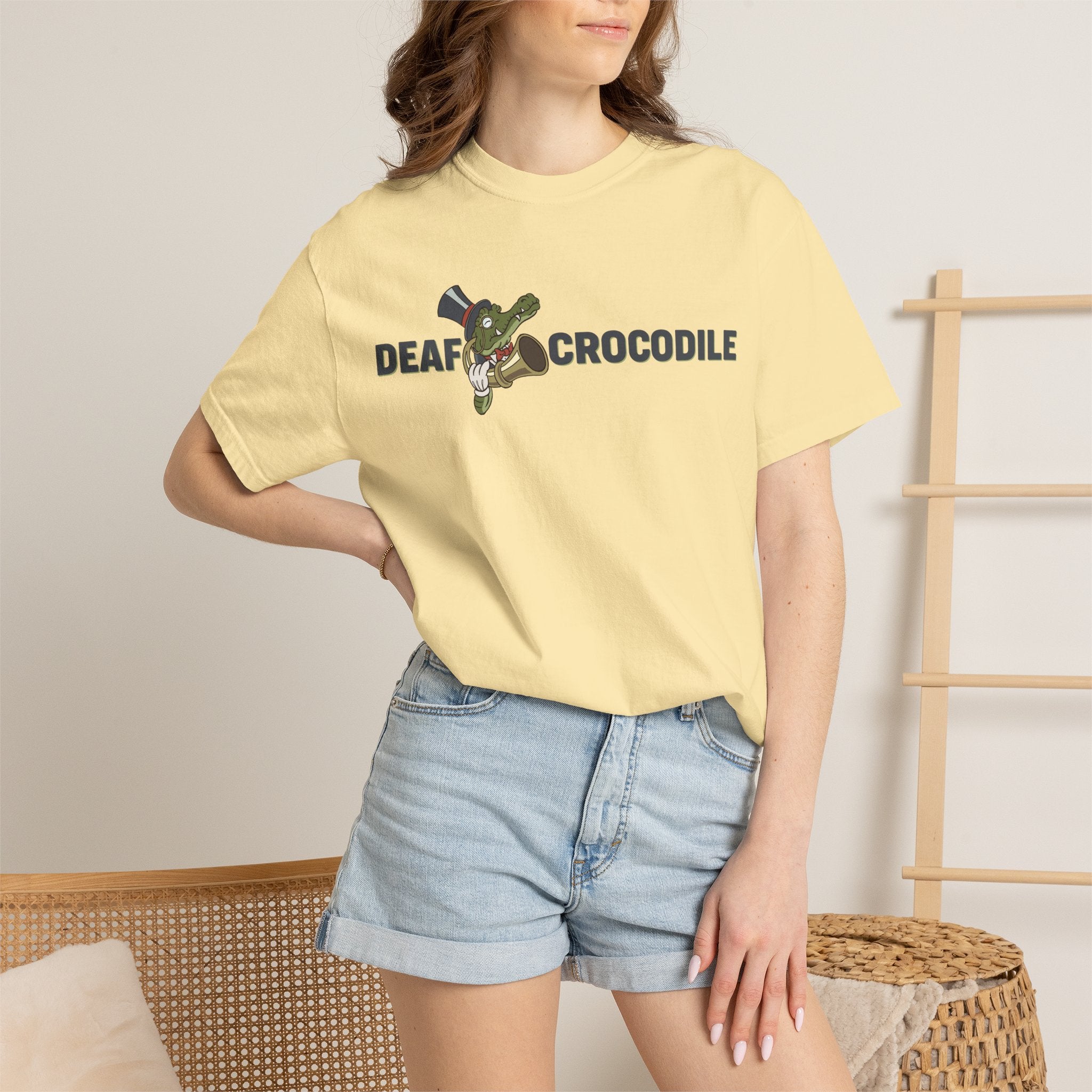 Deaf Crocodile T-Shirt (style B: Full Logo)