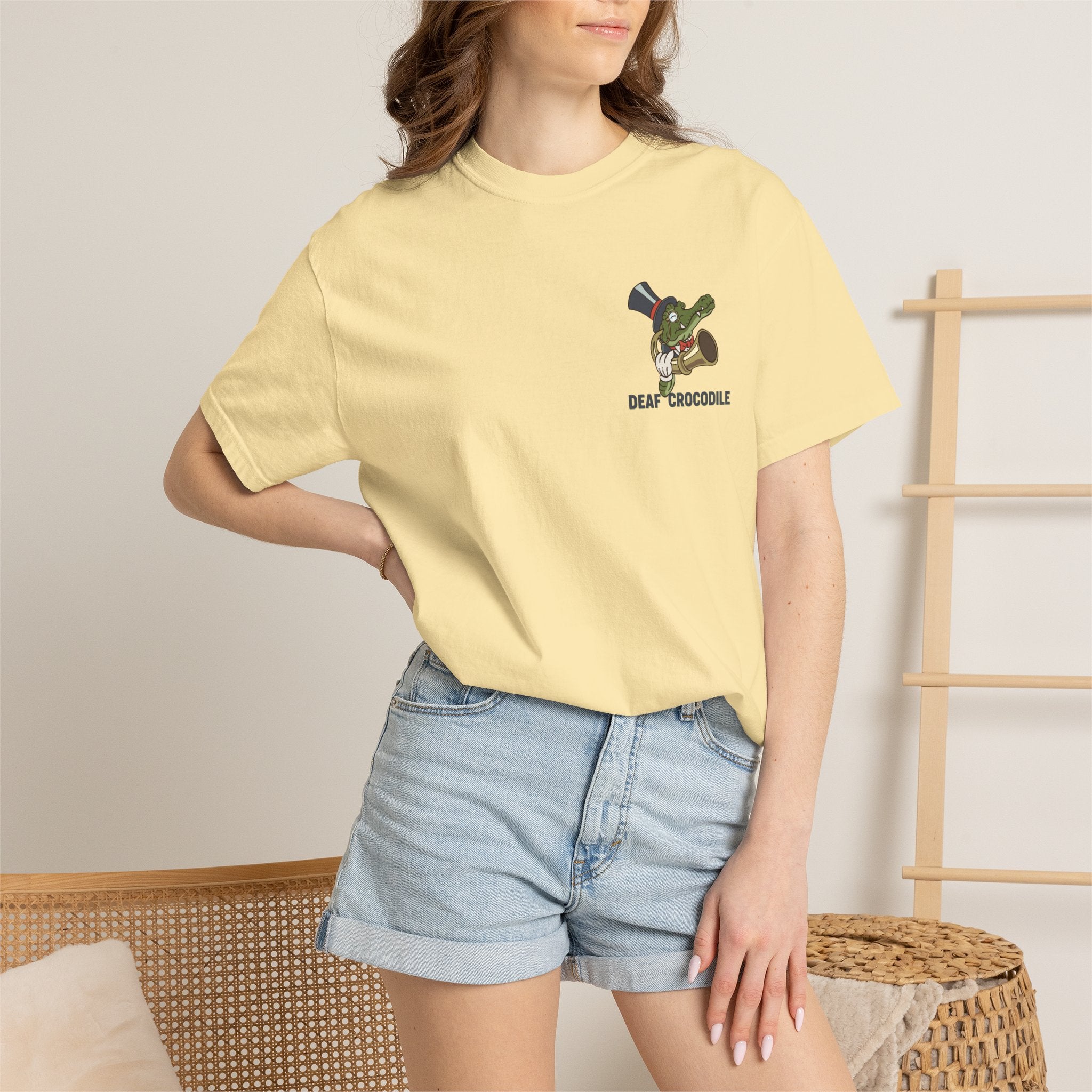 Deaf Crocodile T-Shirt (style A: Bust Logo)