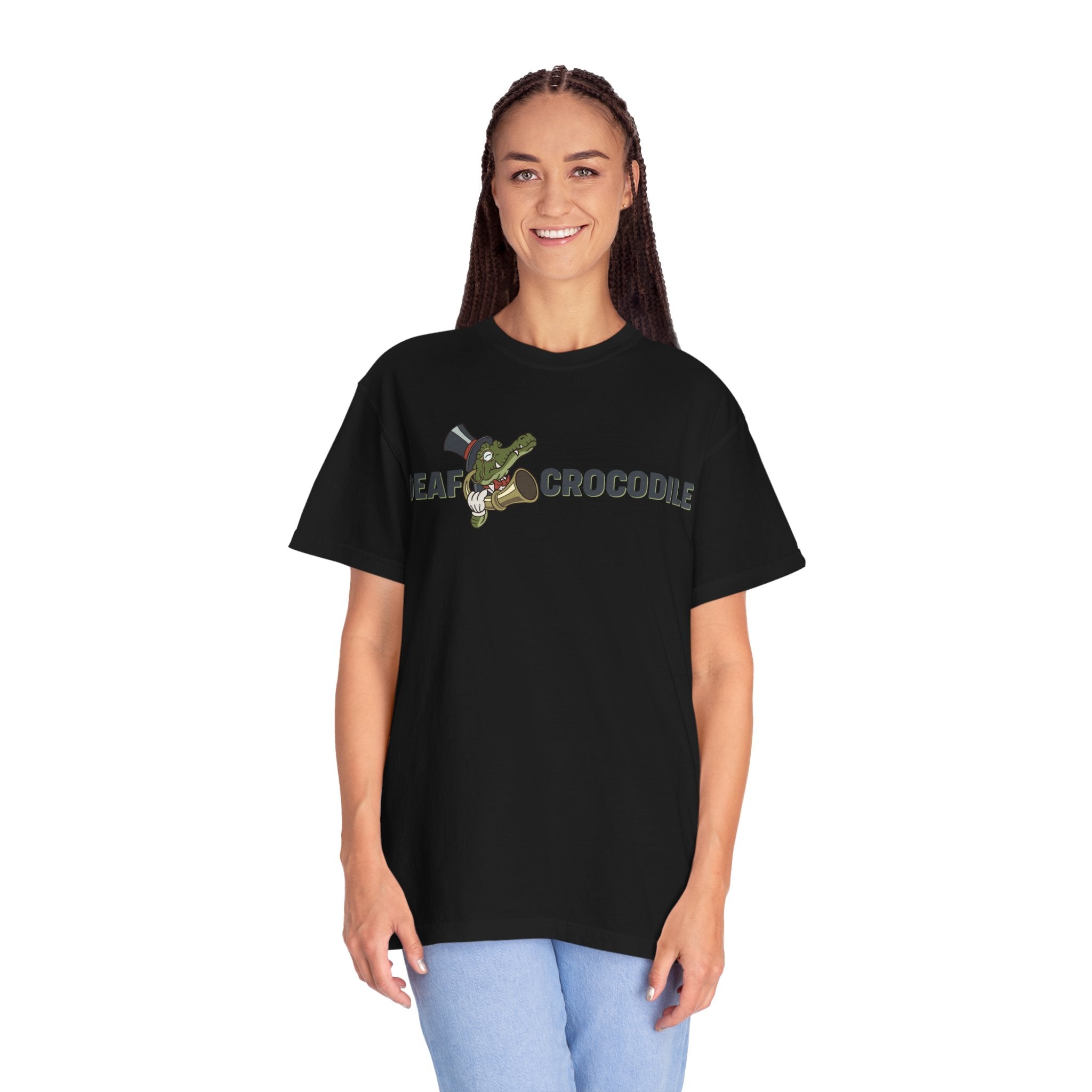Deaf Crocodile T-Shirt (style B: Full Logo)