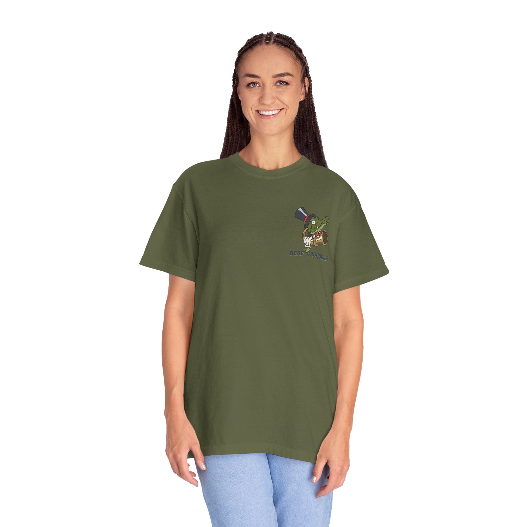 Deaf Crocodile T-Shirt (style A: Bust Logo)