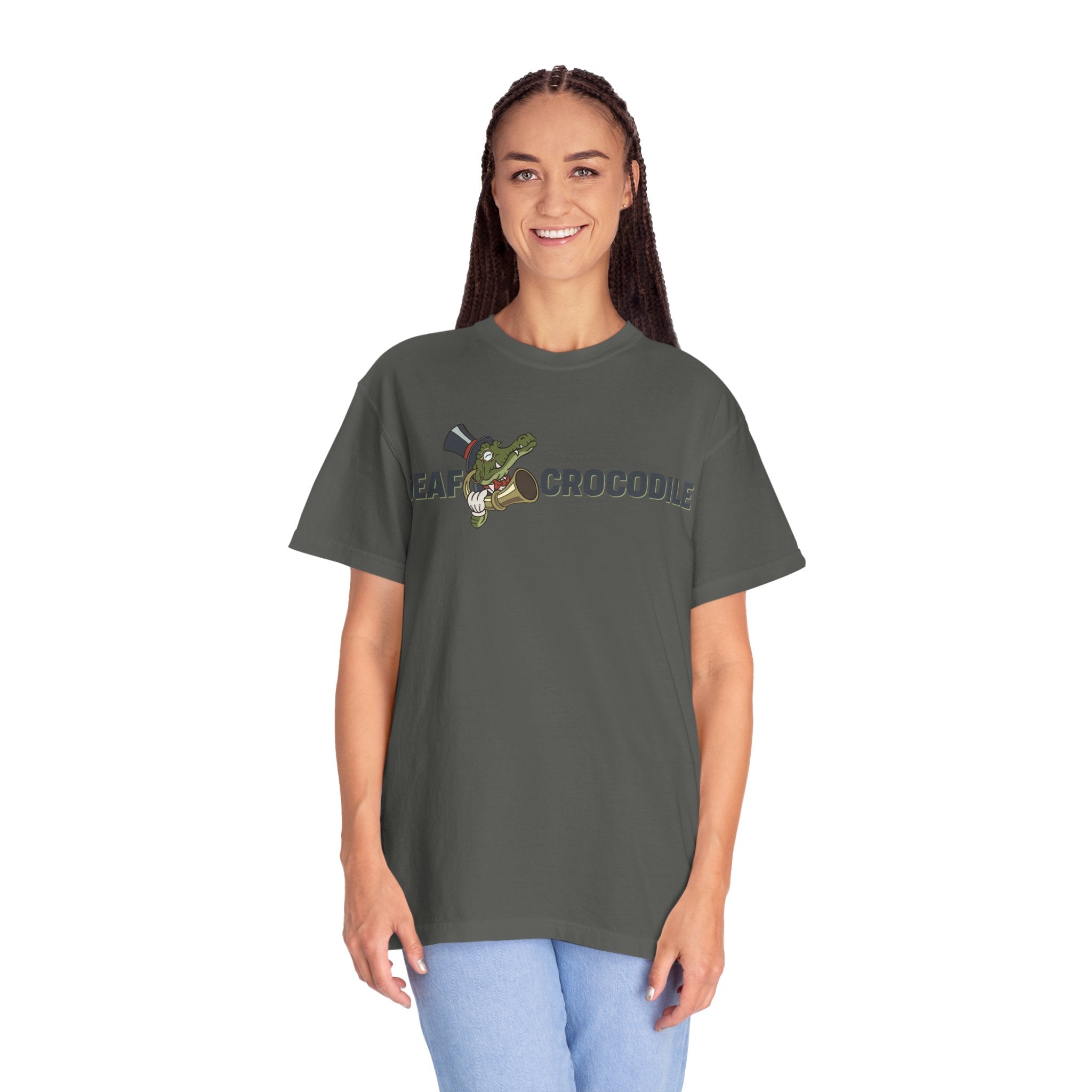 Deaf Crocodile T-Shirt (style B: Full Logo)