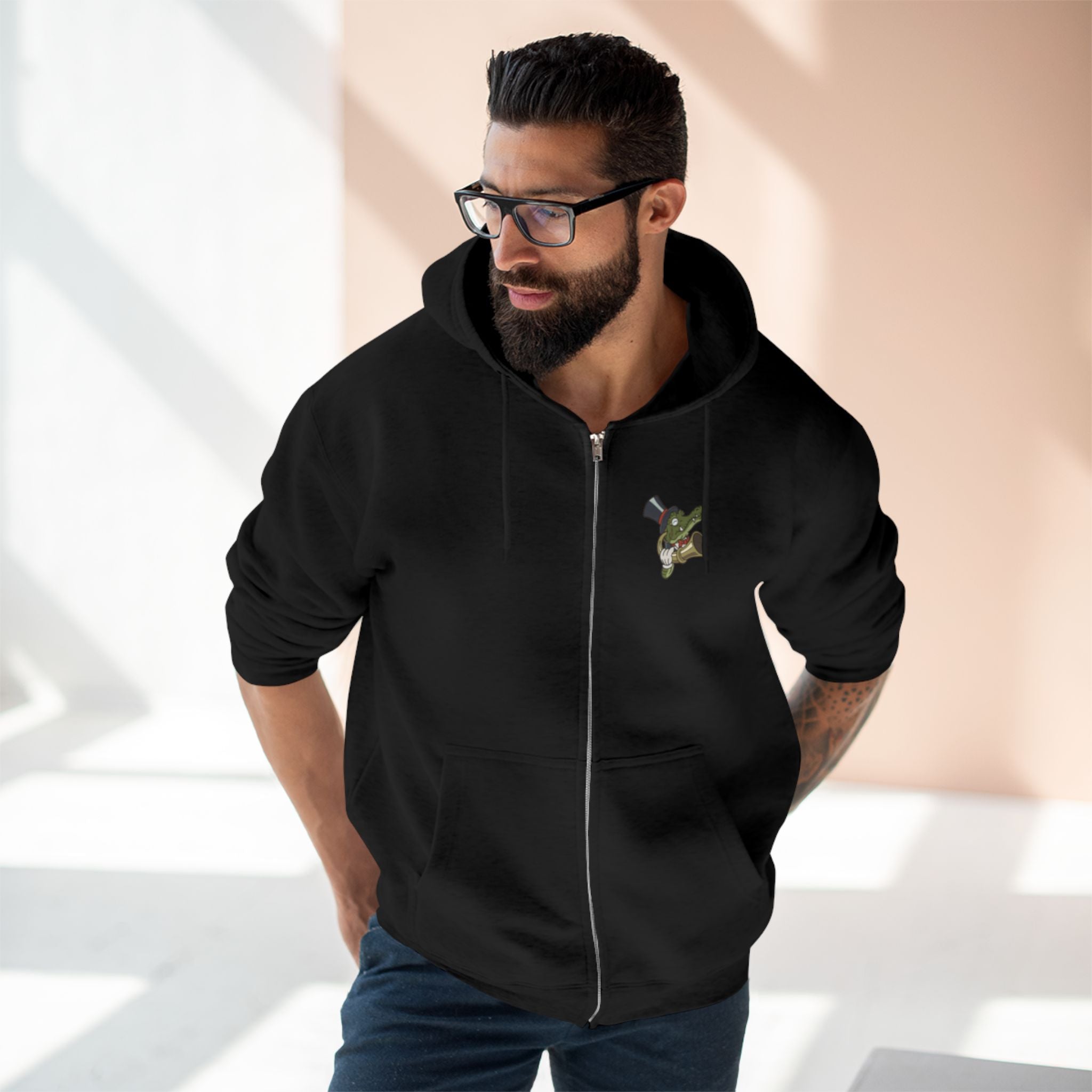 Deaf Crocodile Premium full zip hoodie