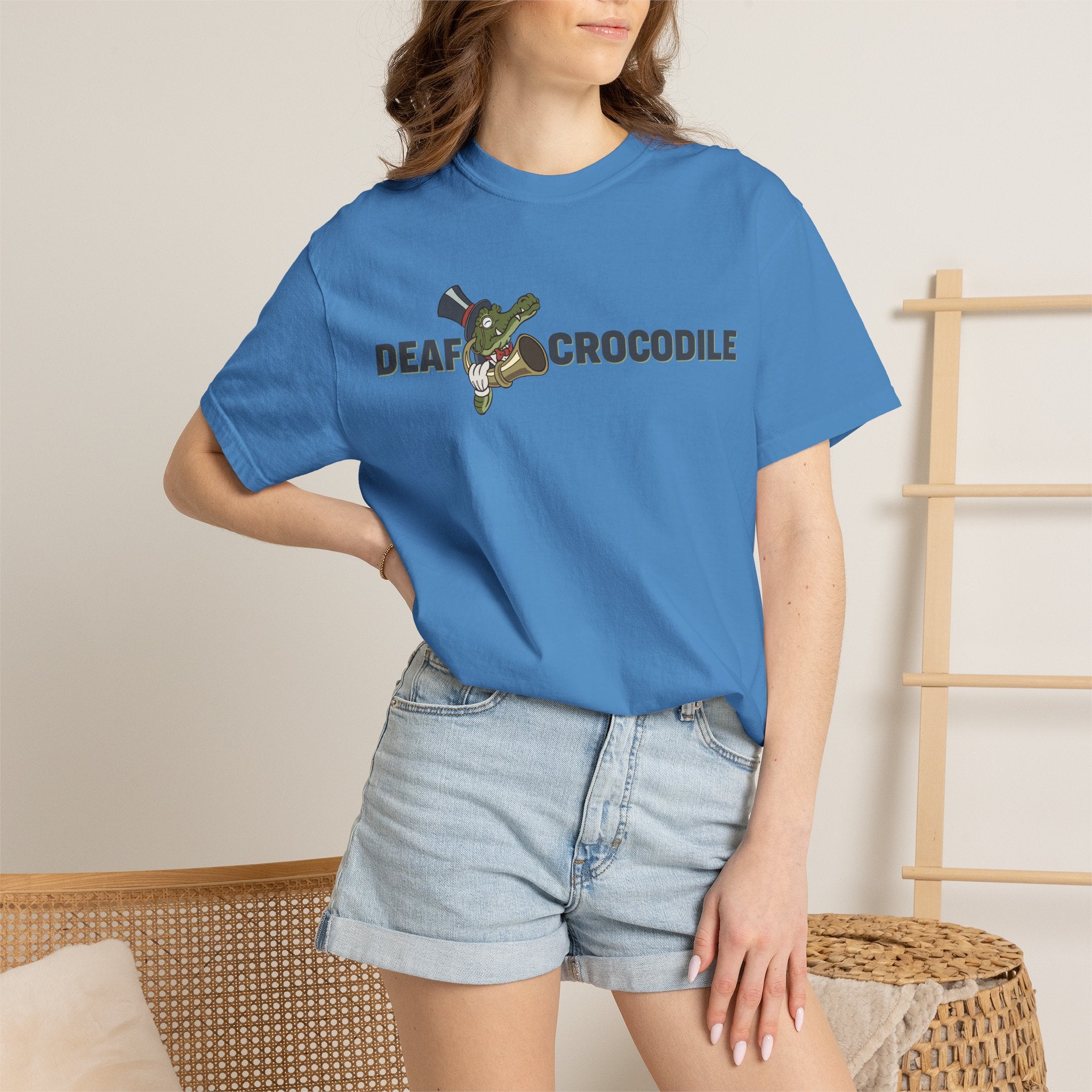 Deaf Crocodile T-Shirt (style B: Full Logo)