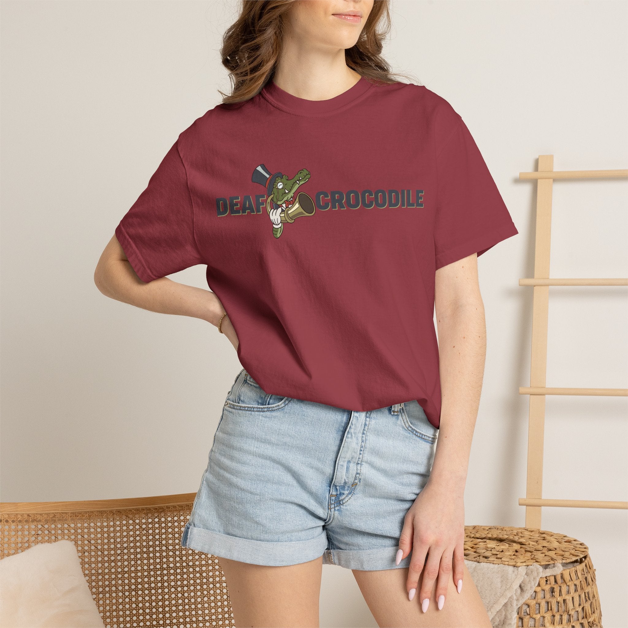 Deaf Crocodile T-Shirt (style B: Full Logo)