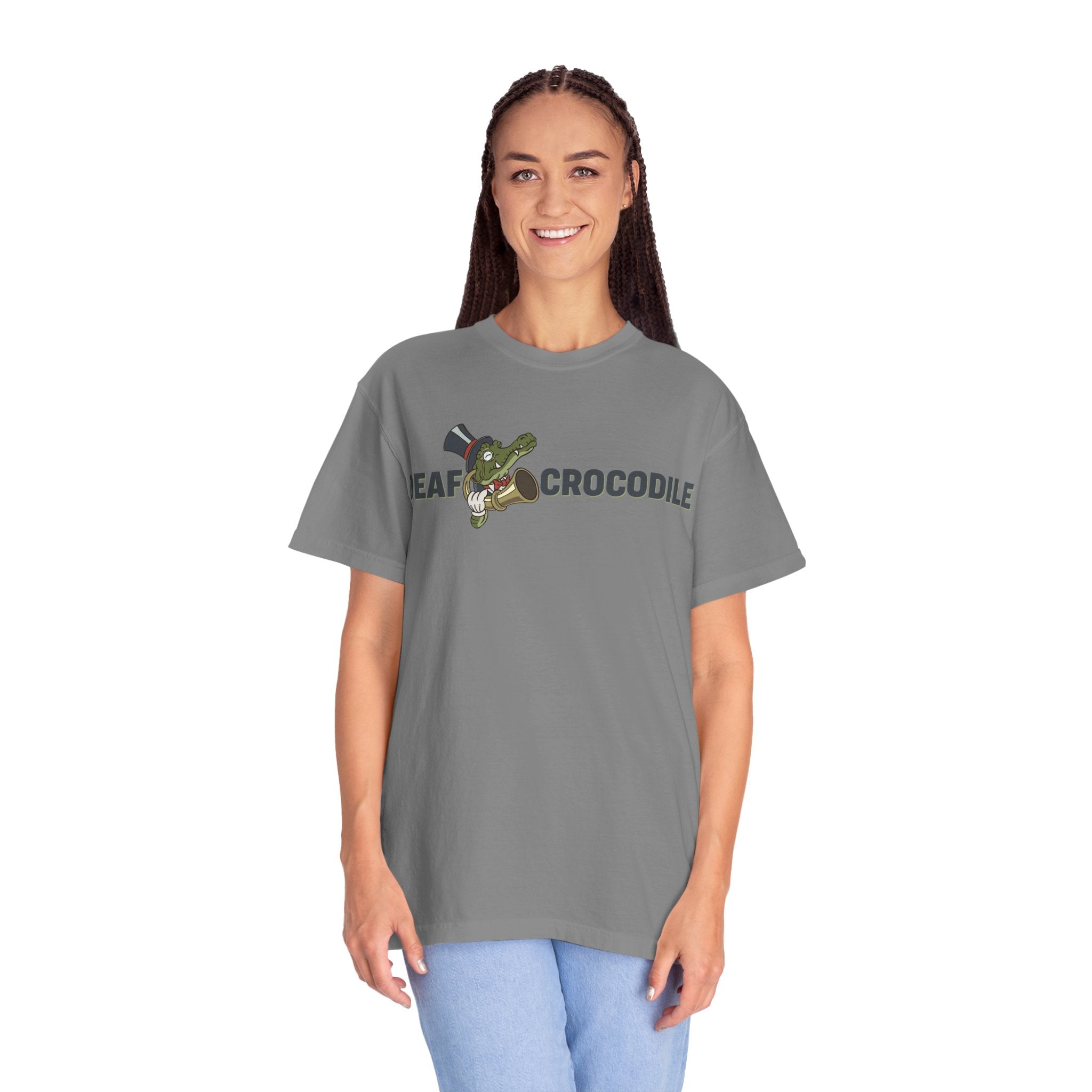 Deaf Crocodile T-Shirt (style B: Full Logo)