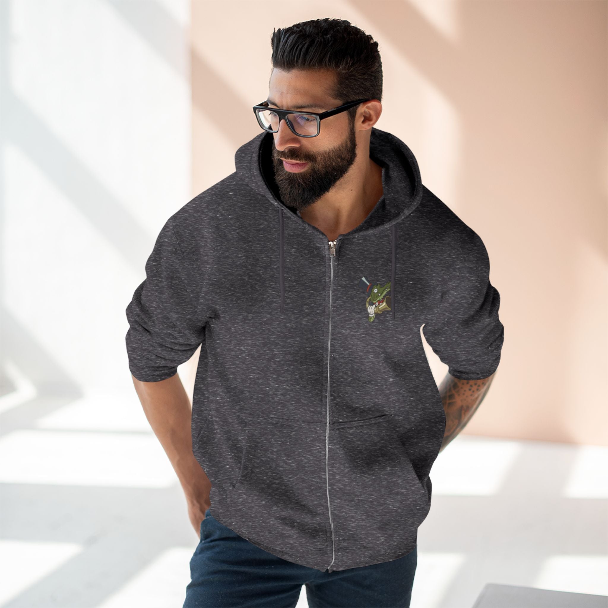 Deaf Crocodile Premium full zip hoodie