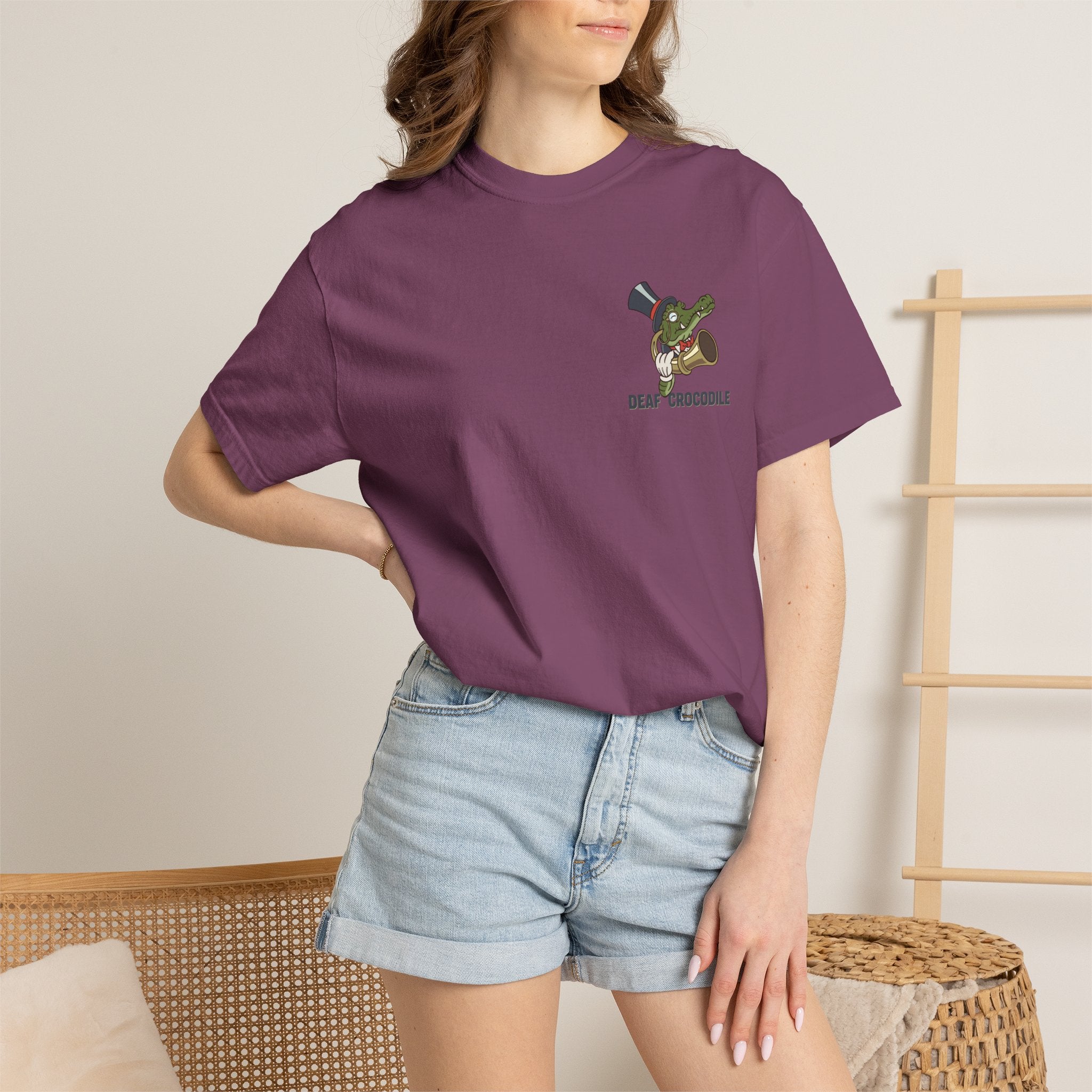 Deaf Crocodile T-Shirt (style A: Bust Logo)