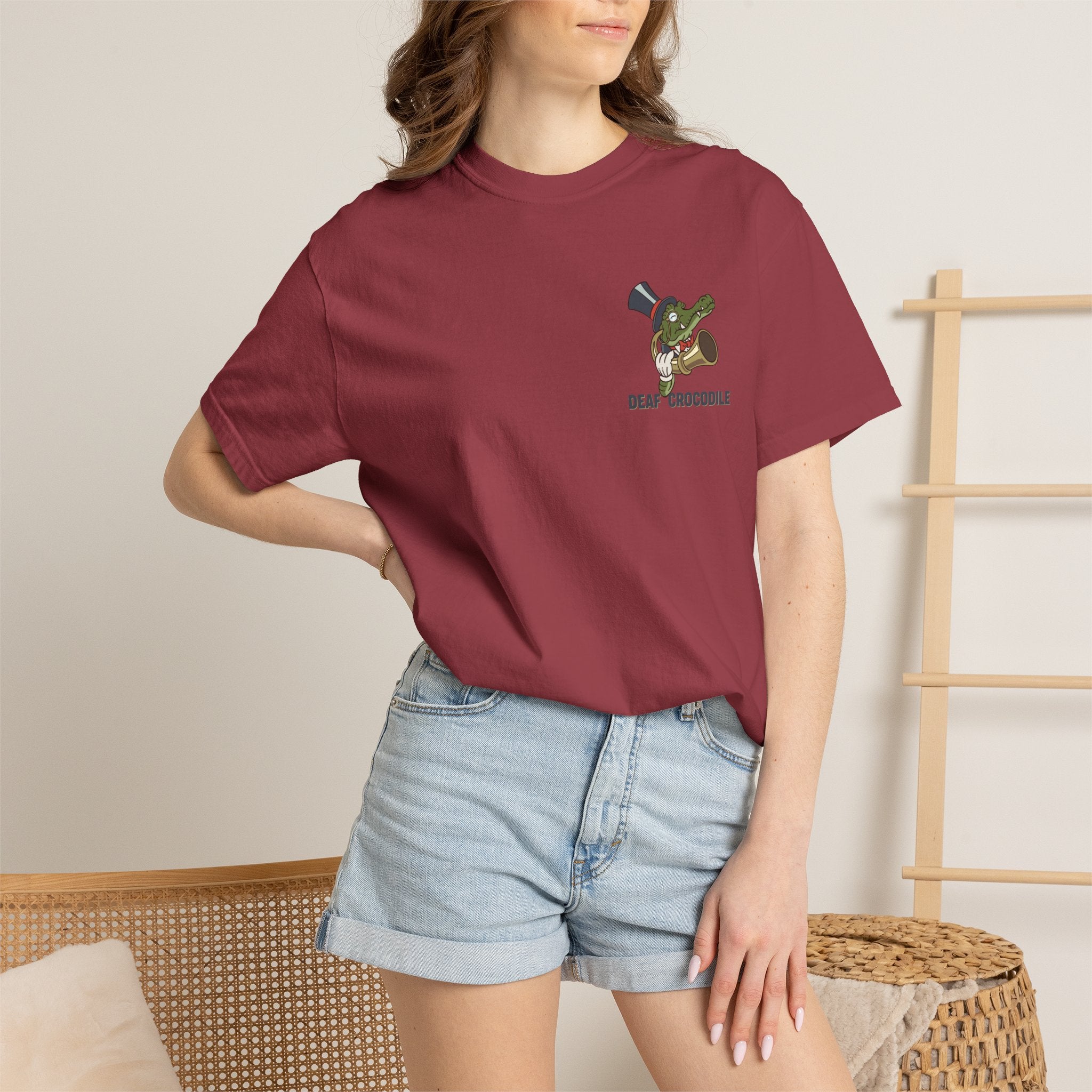 Deaf Crocodile T-Shirt (style A: Bust Logo)