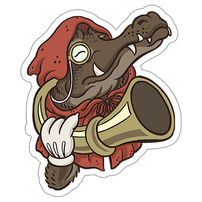 Little Red Riding Croc Sticker