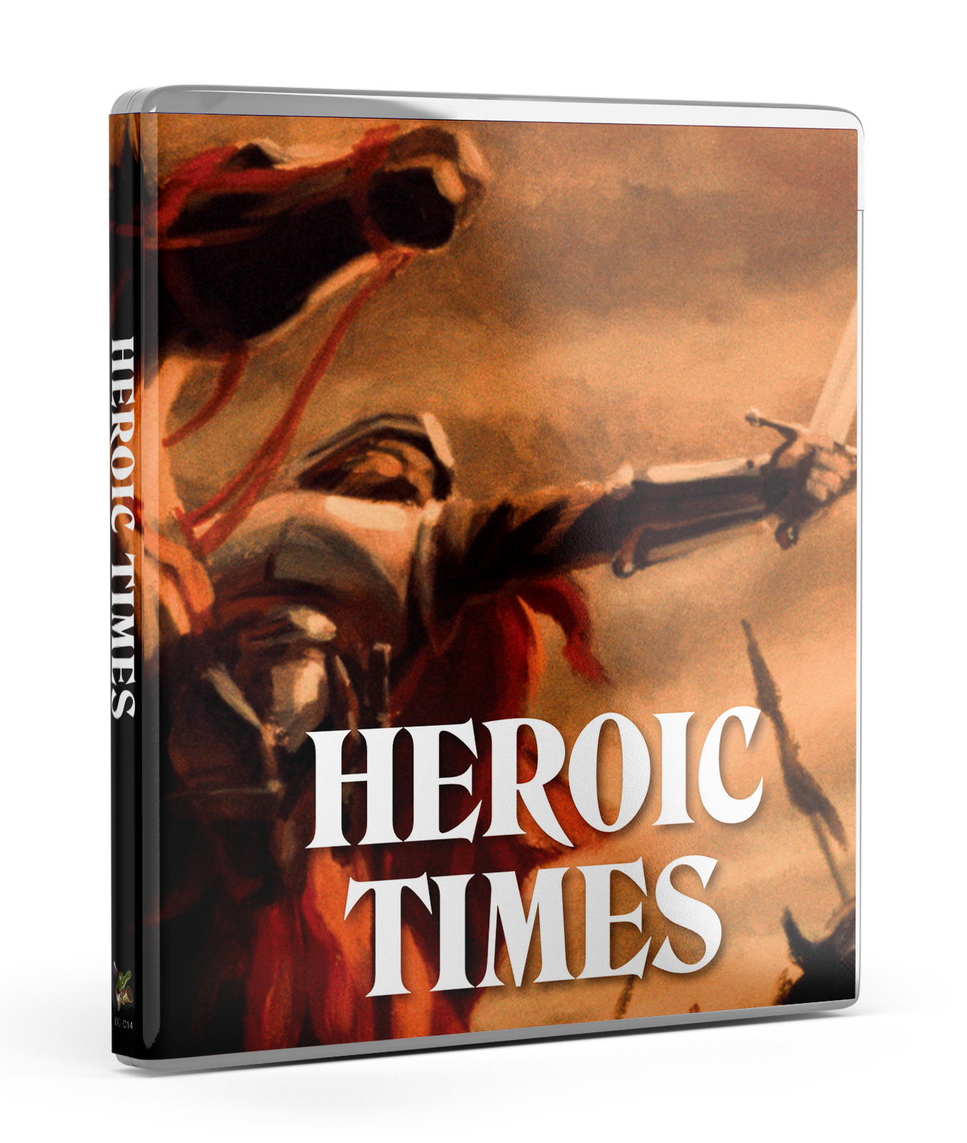 Blu-ray cover titled 'Heroic Times' with a historical scene of a man holding a sword.