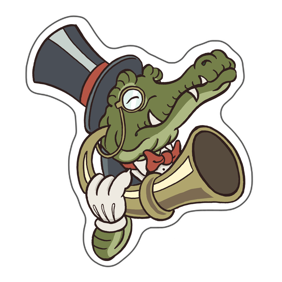 Deaf Crocodile Sticker